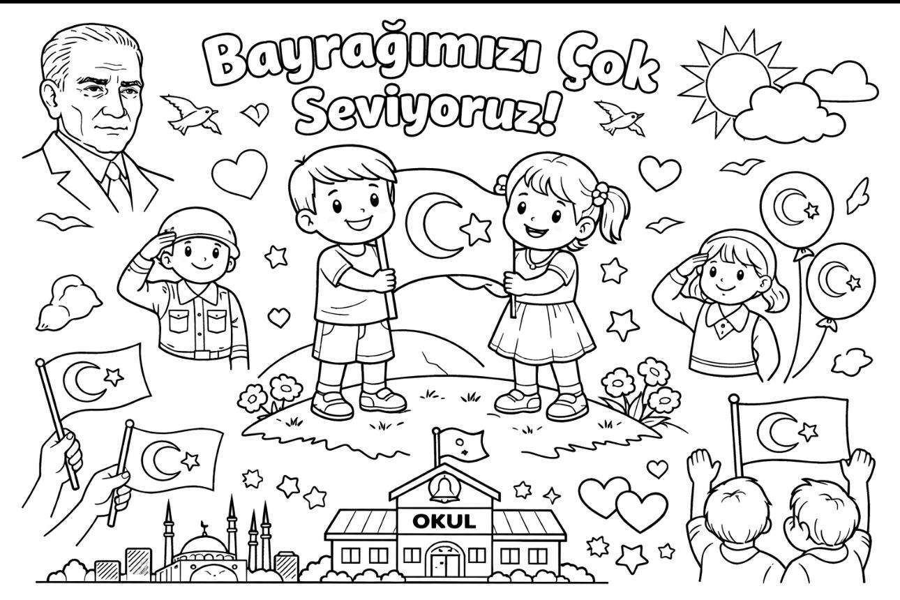 Bayrak Boyama ve Okuduğunu Anlama Metinleri (11 Sayfa)