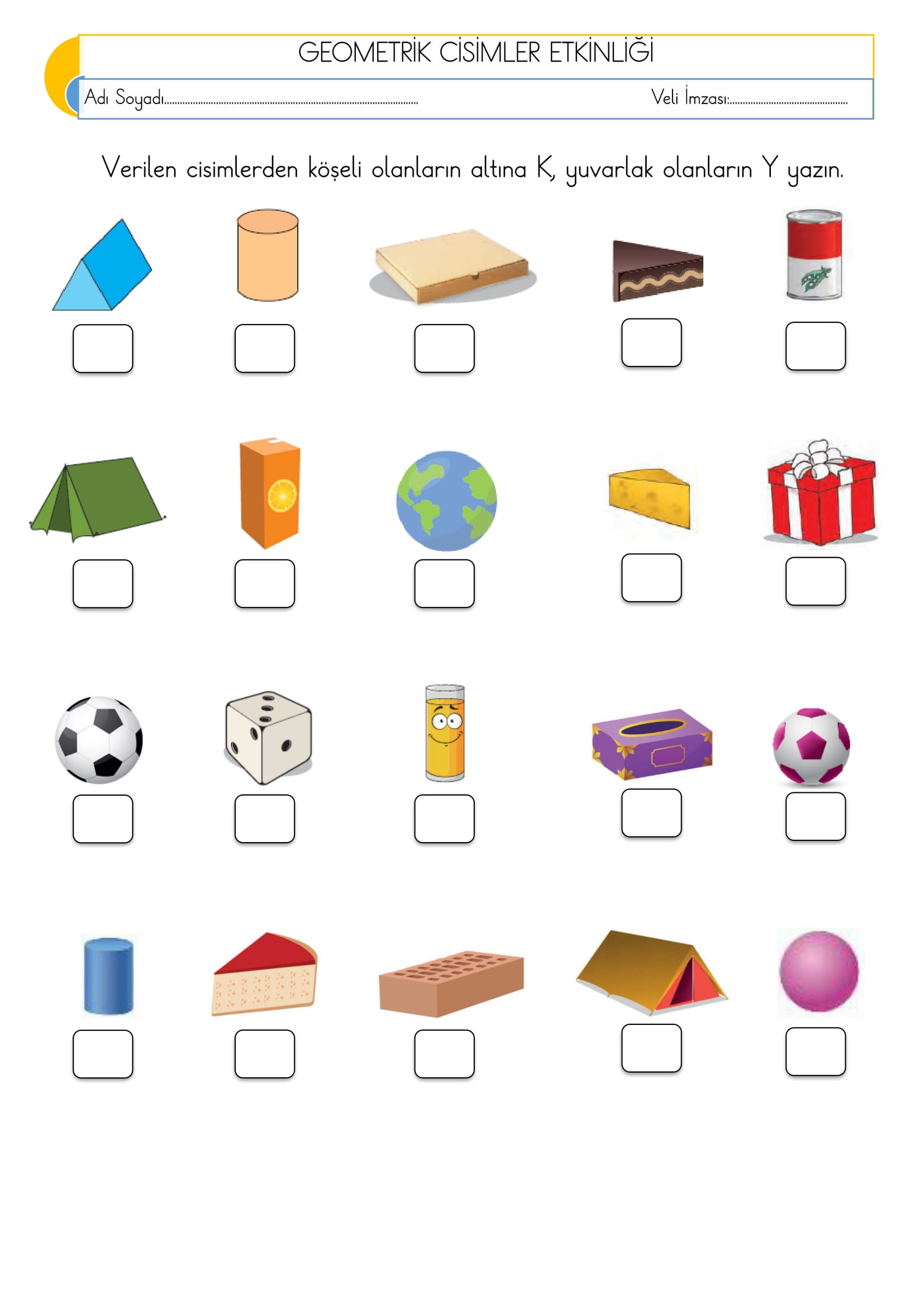 2. Sınıf - Matematik - Geometrik Cisimler Etkinliği-4