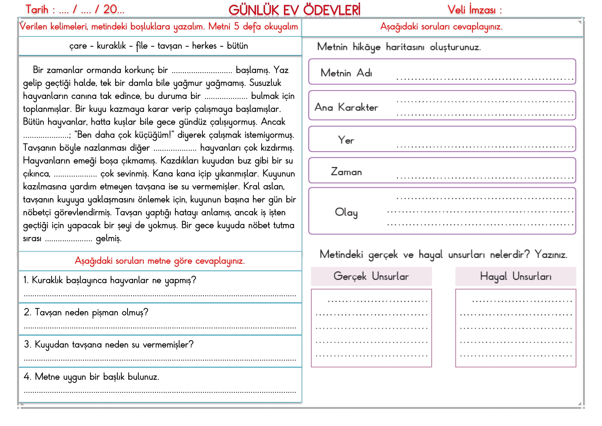 2. Sınıf - 10 Aralık 2025 Günlük Ev Ödevleri