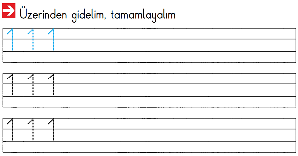 1. Sınıf Matematik (1 Rakamı) Bir Rakamı Etkinliği