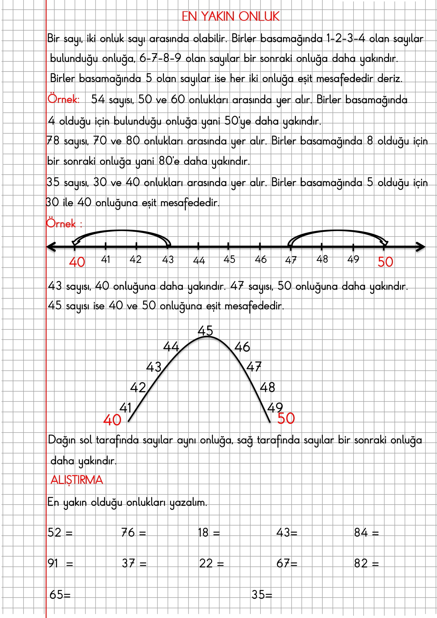 2. Sınıf Matematik Kareli Defterde En Yakın Onluk Konu Anlatımı