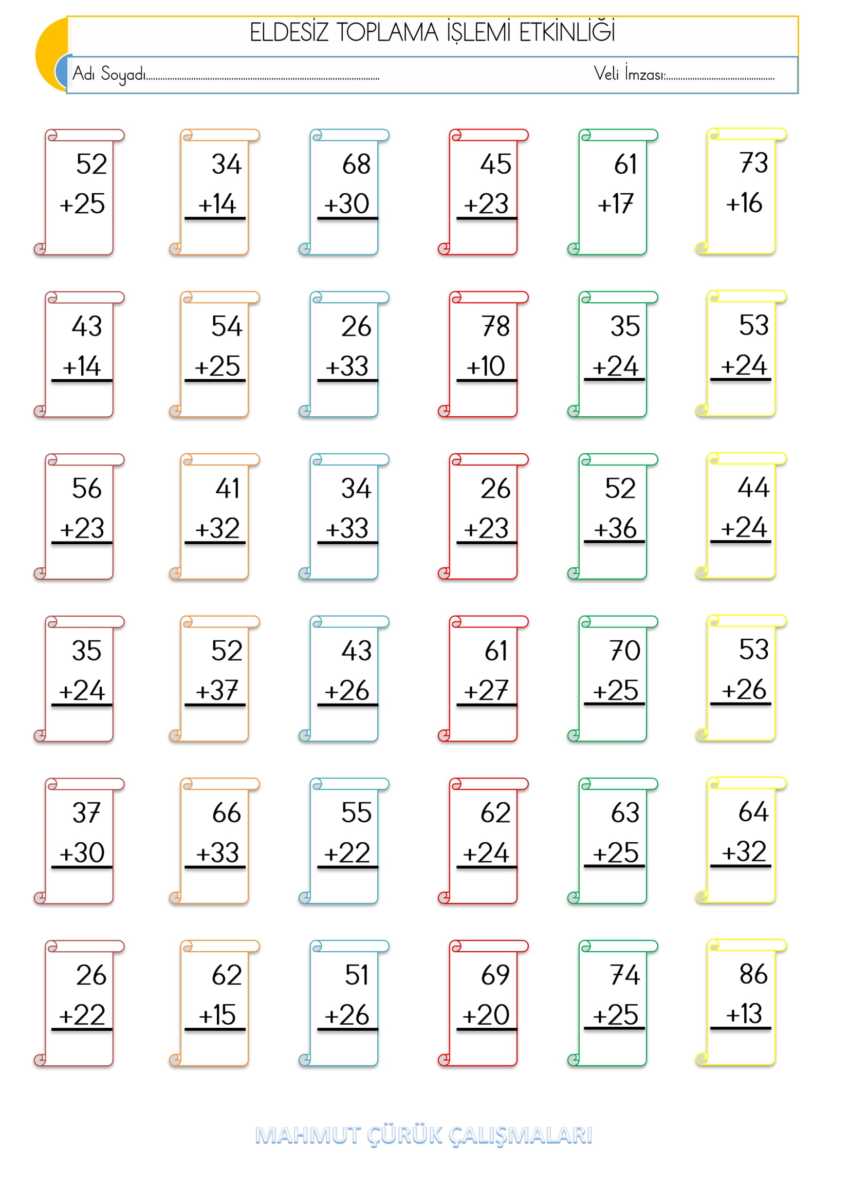 2. Sınıf - Matematik - Eldesiz Toplama İşlemleri - 1