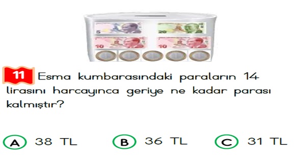 2. Sınıf Matematik Paralarımız-Yaprak Test-3