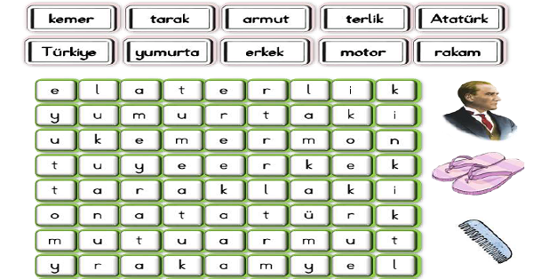 1. Sınıf İlk Okuma Yazma (Öö-Rr Sesi) Kelime Bulmaca Etkinliği