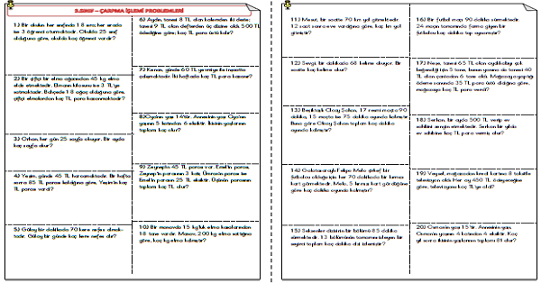 3. Sınıf - Matematik Çarpma Problemleri-24