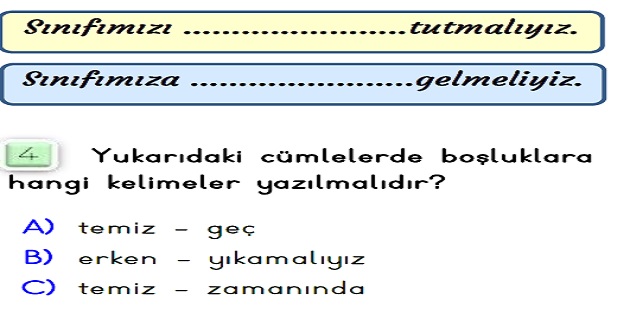 2. Sınıf Hayat Bilgisi Okulumuzda Hayat Ünitesi-Yaprak Test-1
