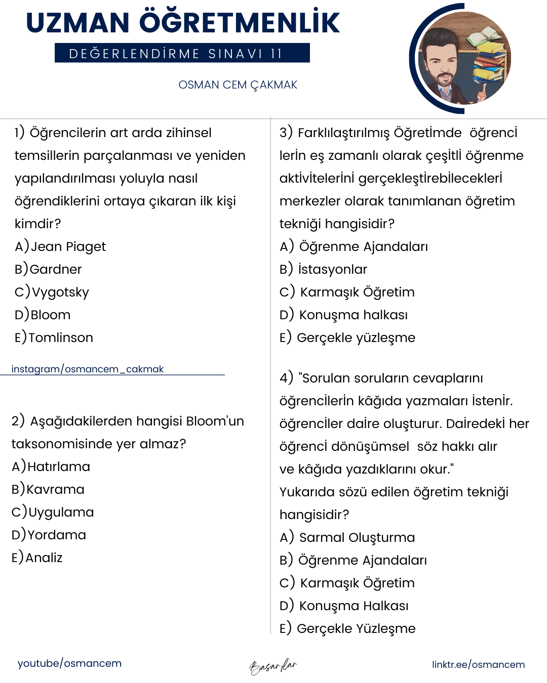 Uzman Öğretmenlik Deneme Sınavı 11