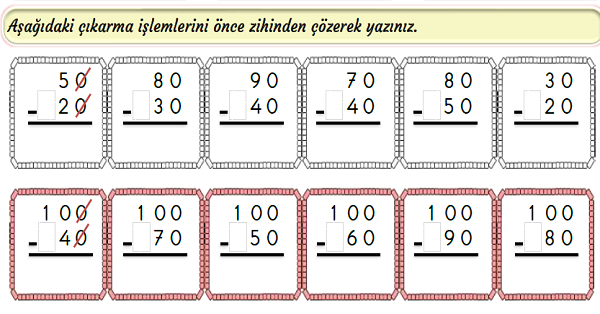 3. Sınıf Matematik Zihinden Çıkarma İşlemi-1