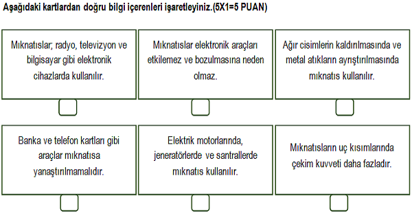 4. Sınıf Fen Bilimleri Dersi 1.Dönem 2.Yazılı Sınavı