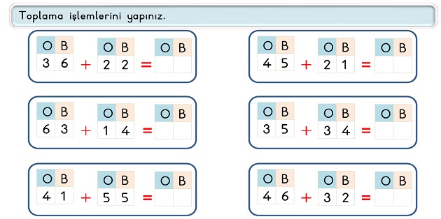 2. Sınıf Matematik Toplama İşlemi Eldesiz Toplama Etkinliği -3