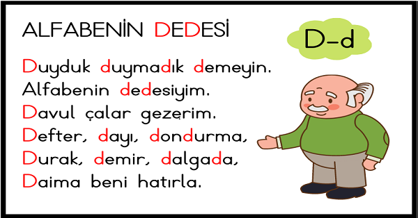 1. Sınıf İlk Okuma Yazma (D-d Sesi) Tekerleme
