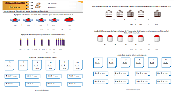 2. Sınıf Matematik Çarpma İşlemi ( Sıfır ve Bir ile Çarpma İşlemi) 11