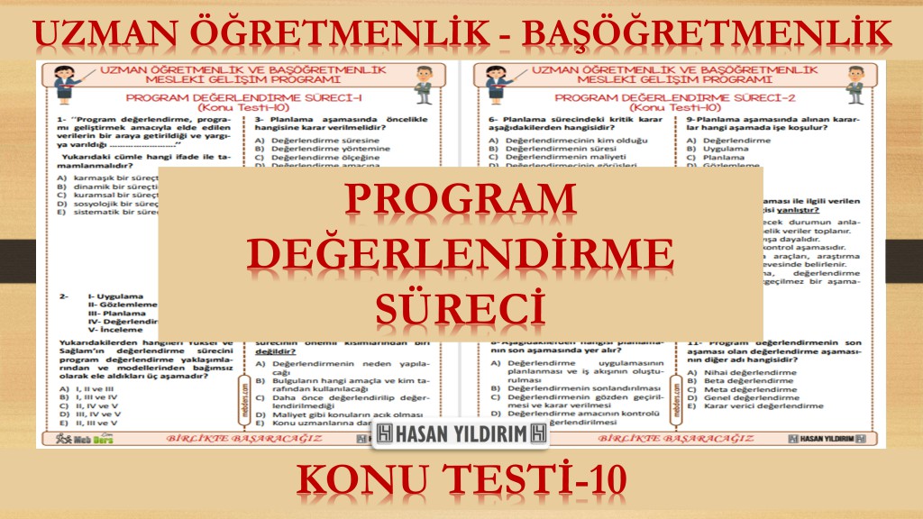 Program Değerlendirme Süreci (Konu Testi-10)