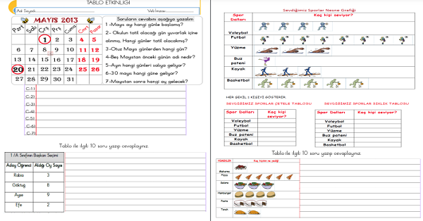 1. Sınıf Matematik Nesne Grafiği Etkinliği-4