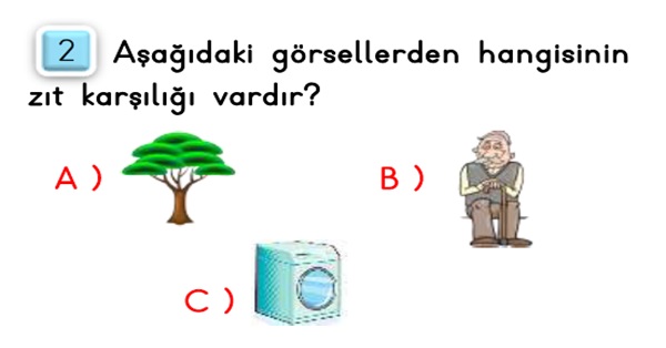 2. Sınıf Türkçe Zıt Anlamlı Kelimeler-Test