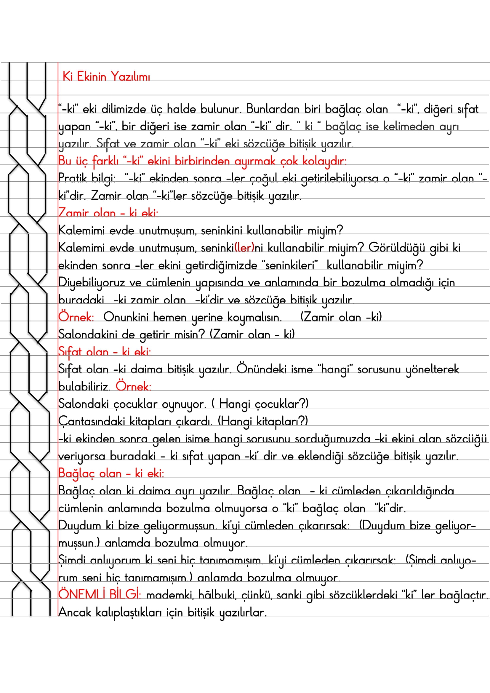4. Sınıf - Türkçe Ki Ekinin Yazılımı Konu Anlatımı