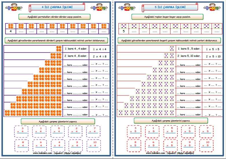 2. Sınıf Çarpma İşlemi Çalışması (7 Sayfa)
