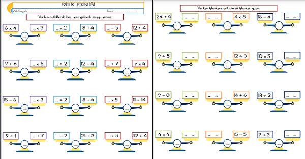 2. Sınıf - Matematik - Eşitlik Etkinliği-3