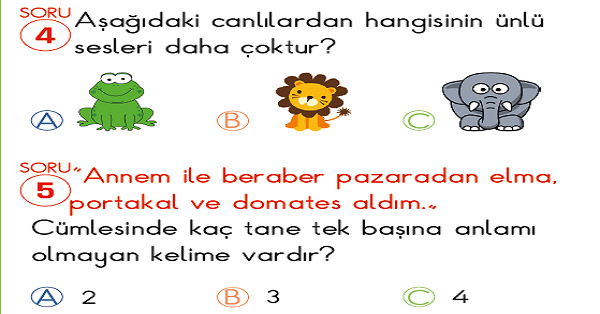 2. Sınıf Türkçe Deneme Sınavı 1