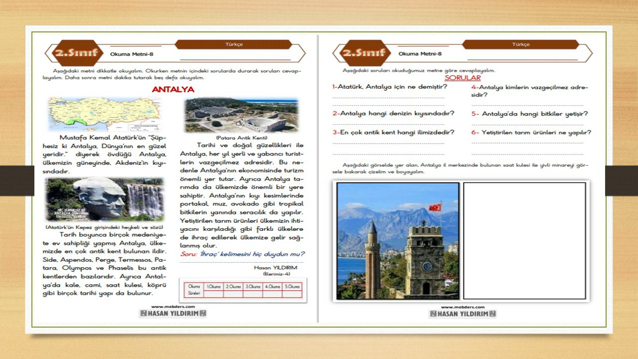 2. Sınıf Türkçe Okuma Metni-8 (Antalya)