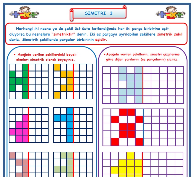 2. Sınıf Matematik Simetri Çalışması 3