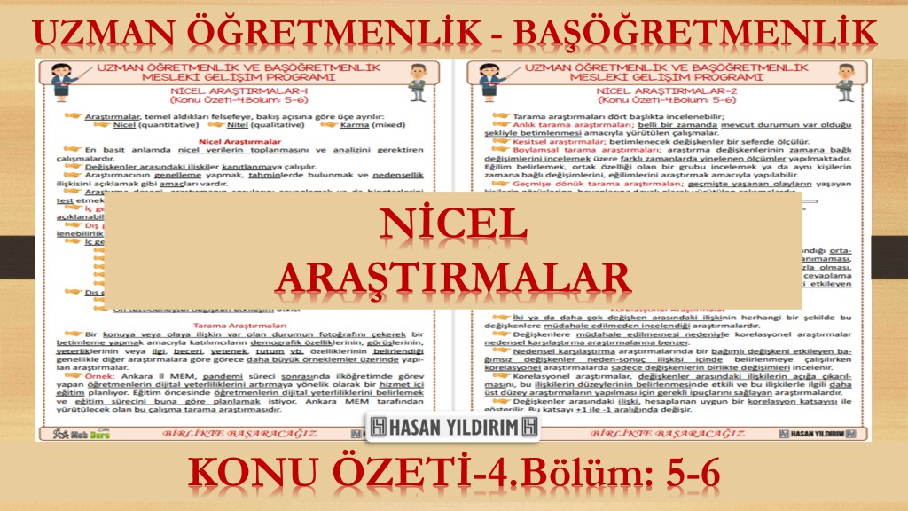 Nicel Araştırmalar (Konu Özeti-4.Bölüm: 5-6)
