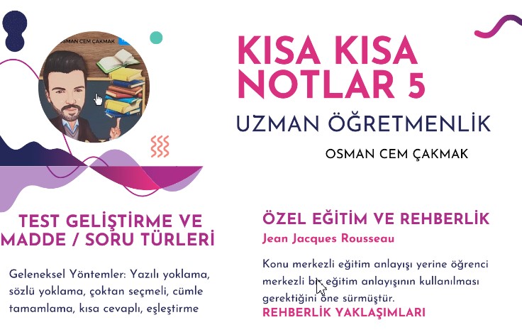Uzman Öğretmenlik Kısa Kısa Notlar Serisi 5