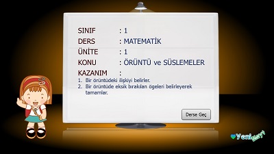 1. Sınıf Matematik Örüntü ve Süslemeler Sunusu
