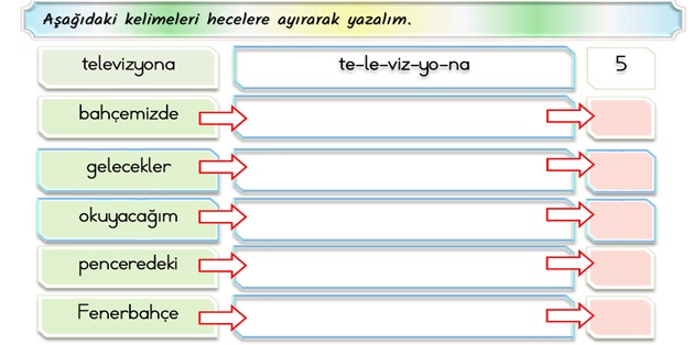 2. Sınıf Türkçe Hece Bilgisi Etkinliği-2