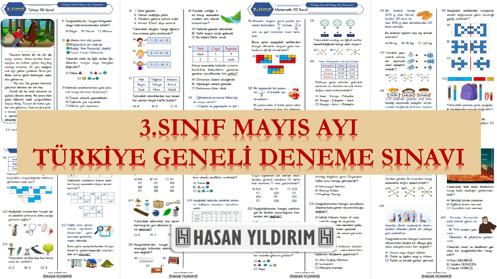 3. Sınıf Mayıs Ayı Türkiye Geneli Deneme Sınavı (PDF)