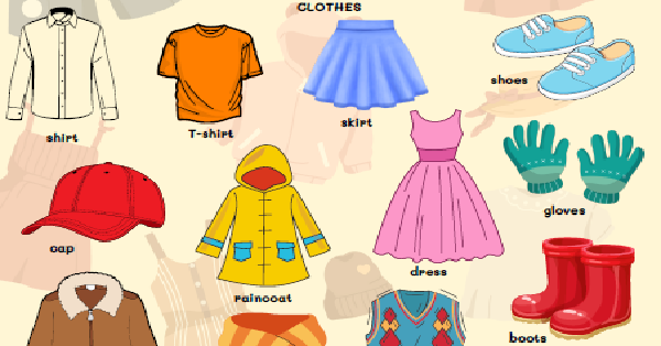 4. Sınıf 8.Ünite My Clothes Resimli Kelime Kağıdı