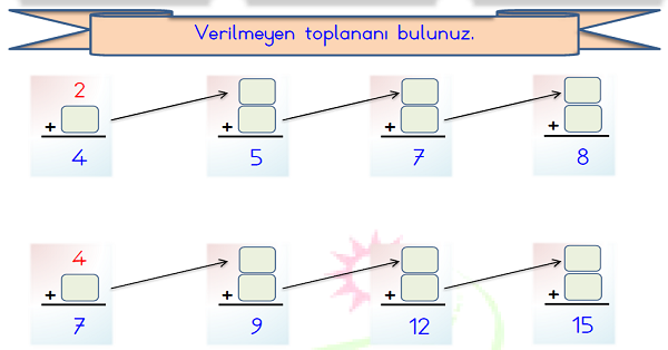 1. Sınıf Matematik Toplama İşlemi Verilmeyenleri Bulma-2