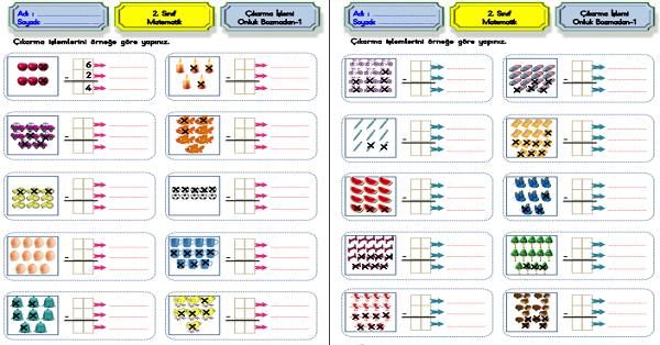 2. Sınıf Matematik Çıkarma İşlemi-Onluk Bozmadan Çıkarma İşlemi Etkinliği-1