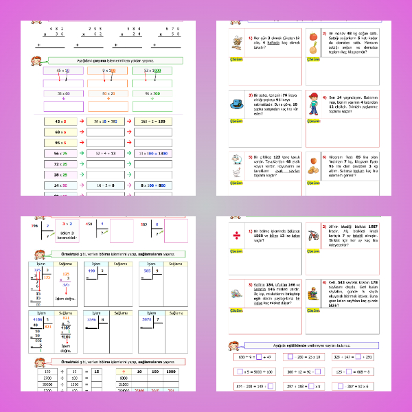 4. Sınıf Matematik - 3. Ünite Tekrar Etkinliği