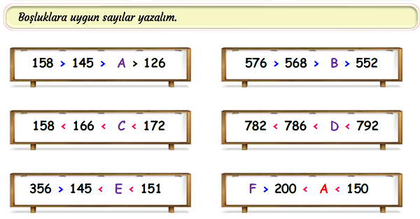 3. Sınıf Matematik Doğal Sayılar Karşılaştırma ve Sıralama-4