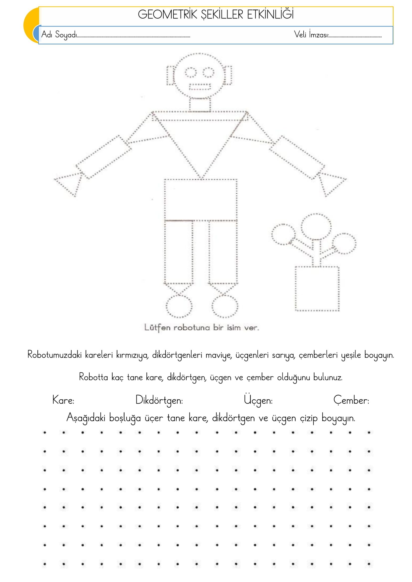 2. Sınıf - Matematik - Geometrik Şekiller Etkinliği-2