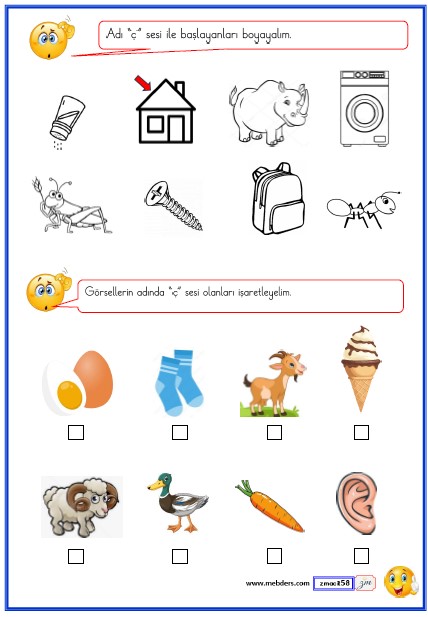 1. Sınıf İlk Okuma Yazma (Ç-ç Sesi) Etkinlikleri