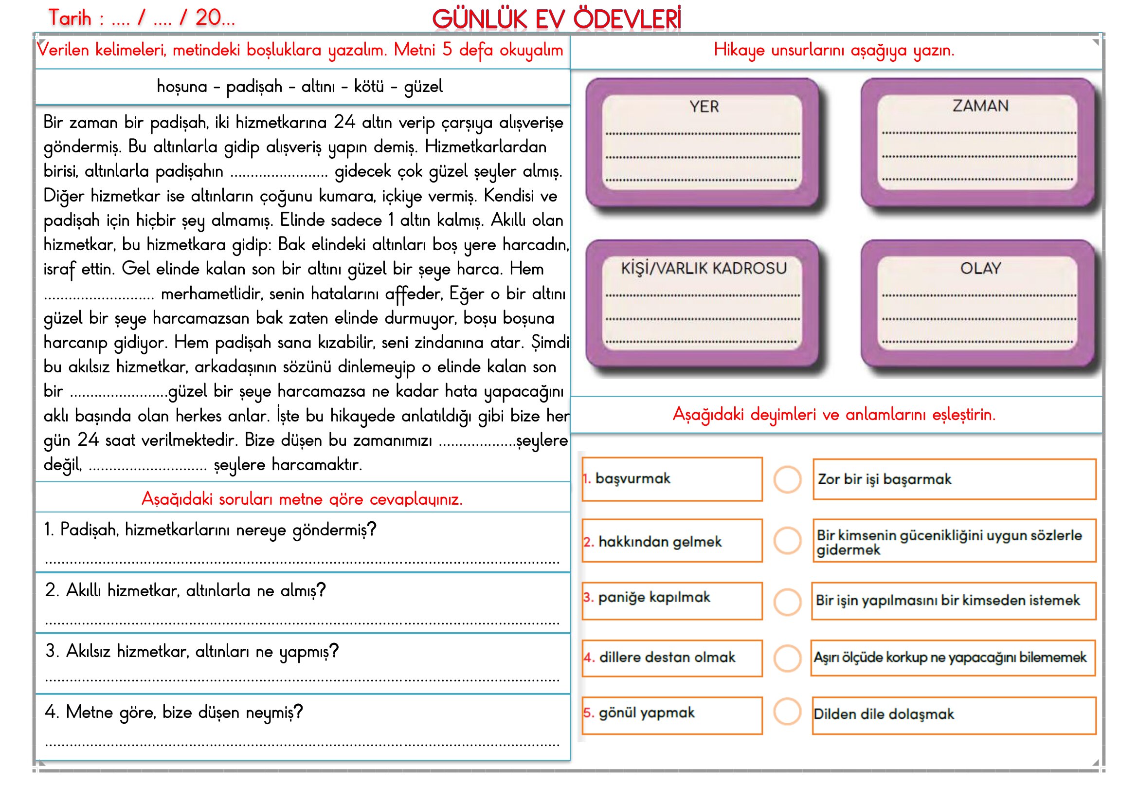 2. Sınıf - 14 Nisan 2026 Günlük Ev Ödevleri