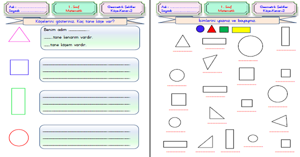 1. Sınıf Matematik Geometrik Şekiller-2