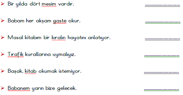 1. Sınıf Türkçe Yazım Yanlışları Etkinliği