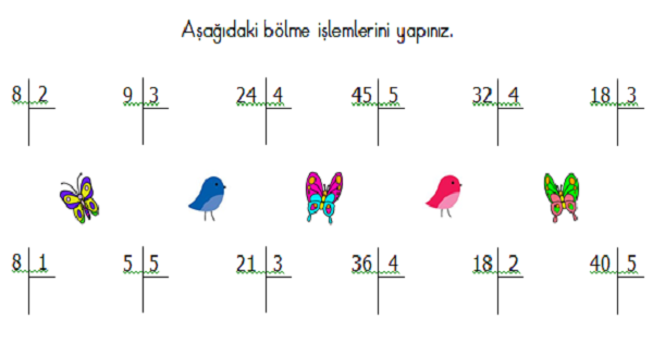 2. Sınıf Matematik Karışık Alıştırmalar (Dört İşlem) Etkinliği 1