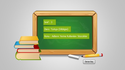 3. Sınıf Türkçe Adların Yerine Kullanılan Sözcükler Sunusu