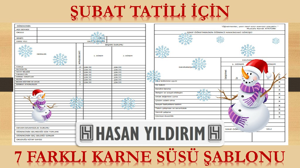 Karne Süsü (Şubat Tatili İçin - 7 Farklı Şablon)