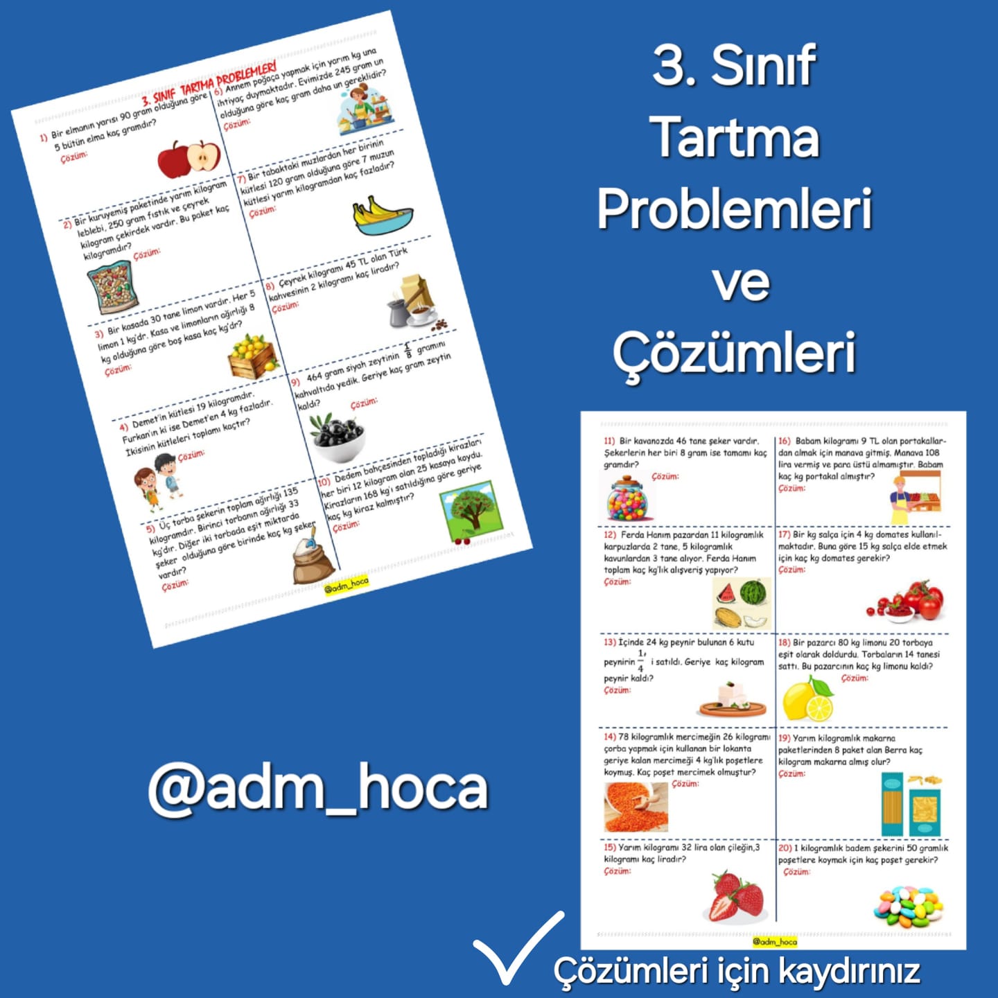 3. Sınıf Matematik Tartma Problemleri