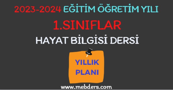 2023-2024 Eğitim Öğretim Yılı 1. Sınıf Hayat Bilgisi Dersi Yıllık Planı( İhsan Yayıncılık)