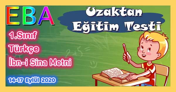 1. Sınıf Türkçe İbni Sina Metni Uzaktan Eğitim Testi pdf