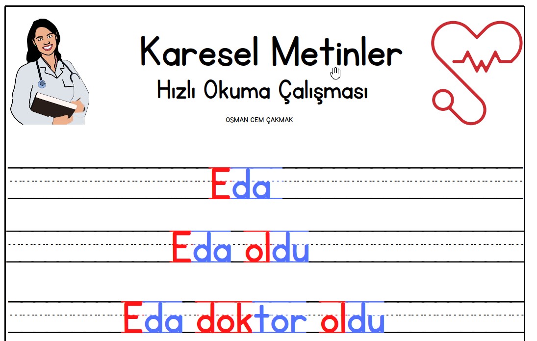 1. Sınıf İlk Okuma Yazma (D-d Sesi) Karesel Okuma Metni / Hızlı Okuma