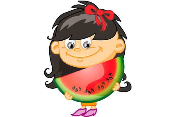 Clipart karpuz dilimli kız çocuğu resmi