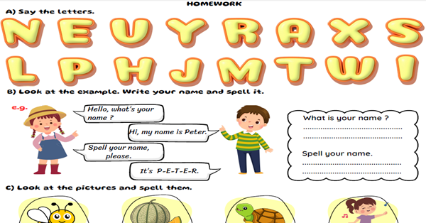 3. Sınıf 1.Ünite Greeting Spelling Çalışma Kağıdı