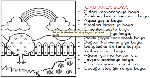 1. Sınıf Türkçe Okuyalım-Anlayalım-Boyayalım Etkinliği-5